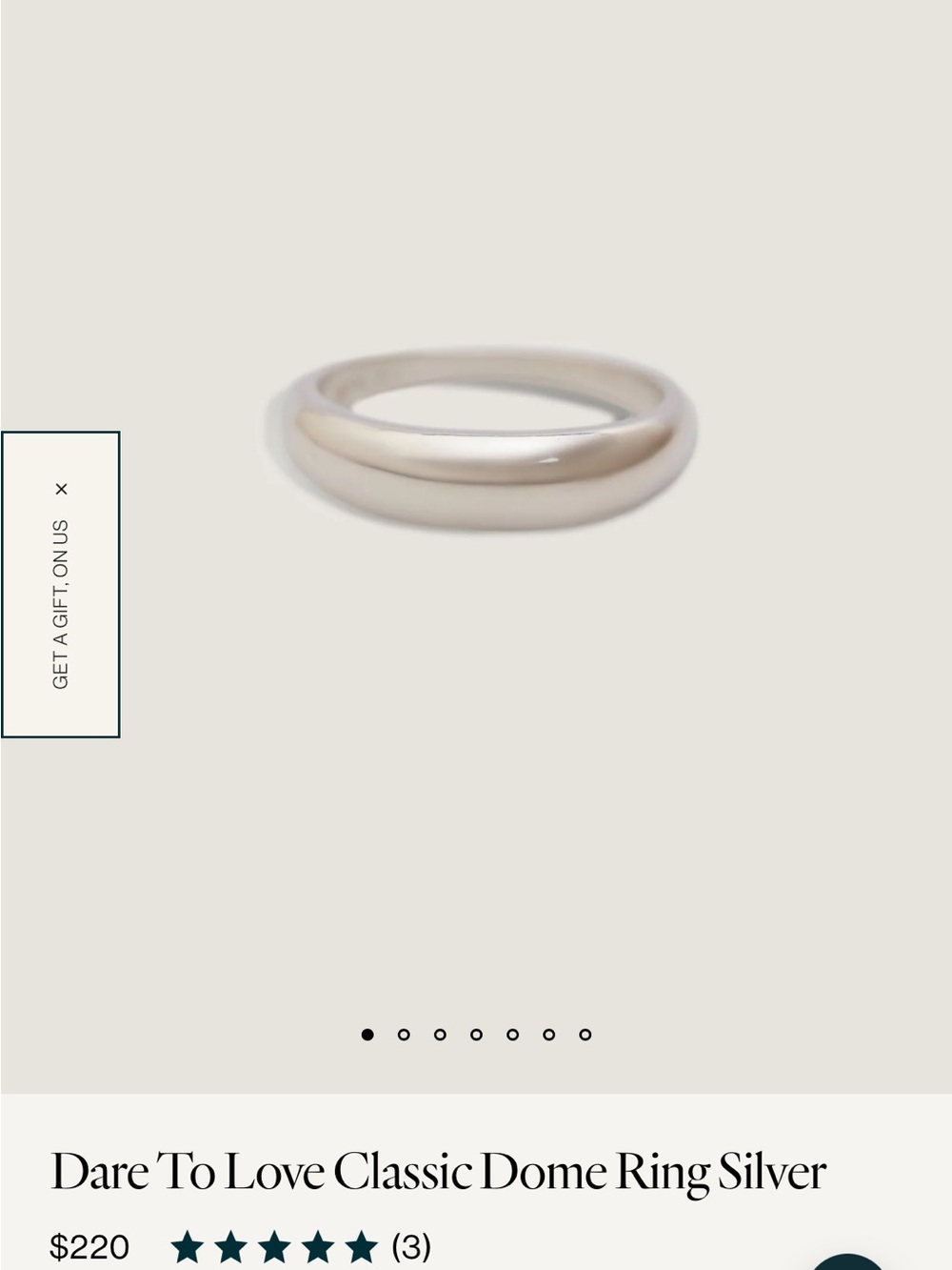 Kinn- authentic “Dare To Love” Classic Dome Ring in Silver - Picture 2 of 6